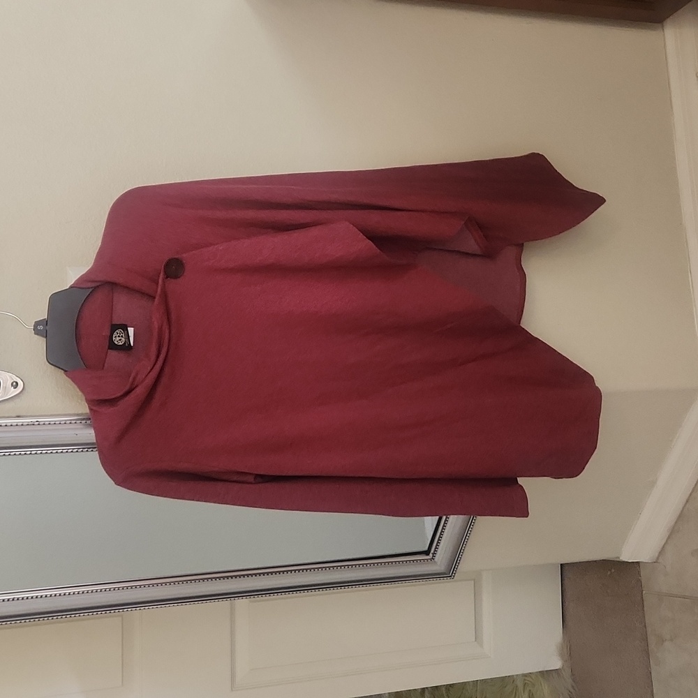 Bobeau one-button fleece wrap/cardigan